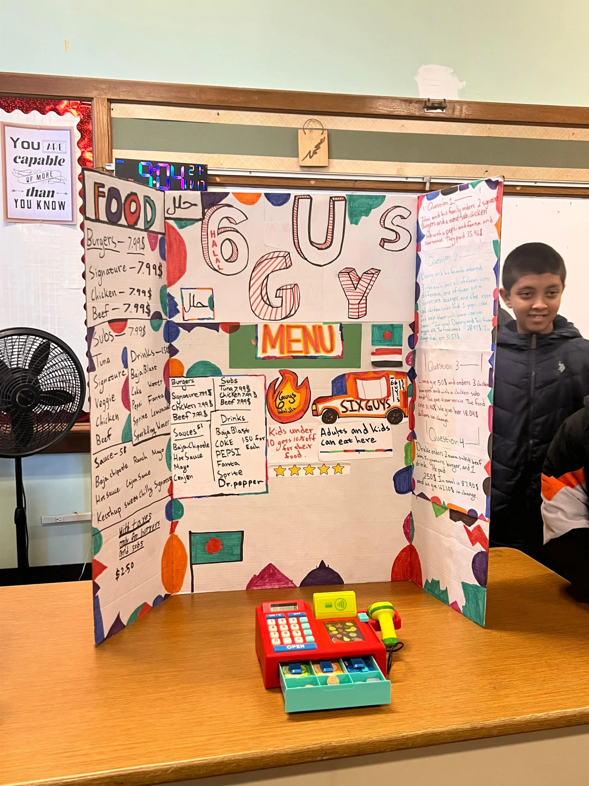 Students presenting at academic competition