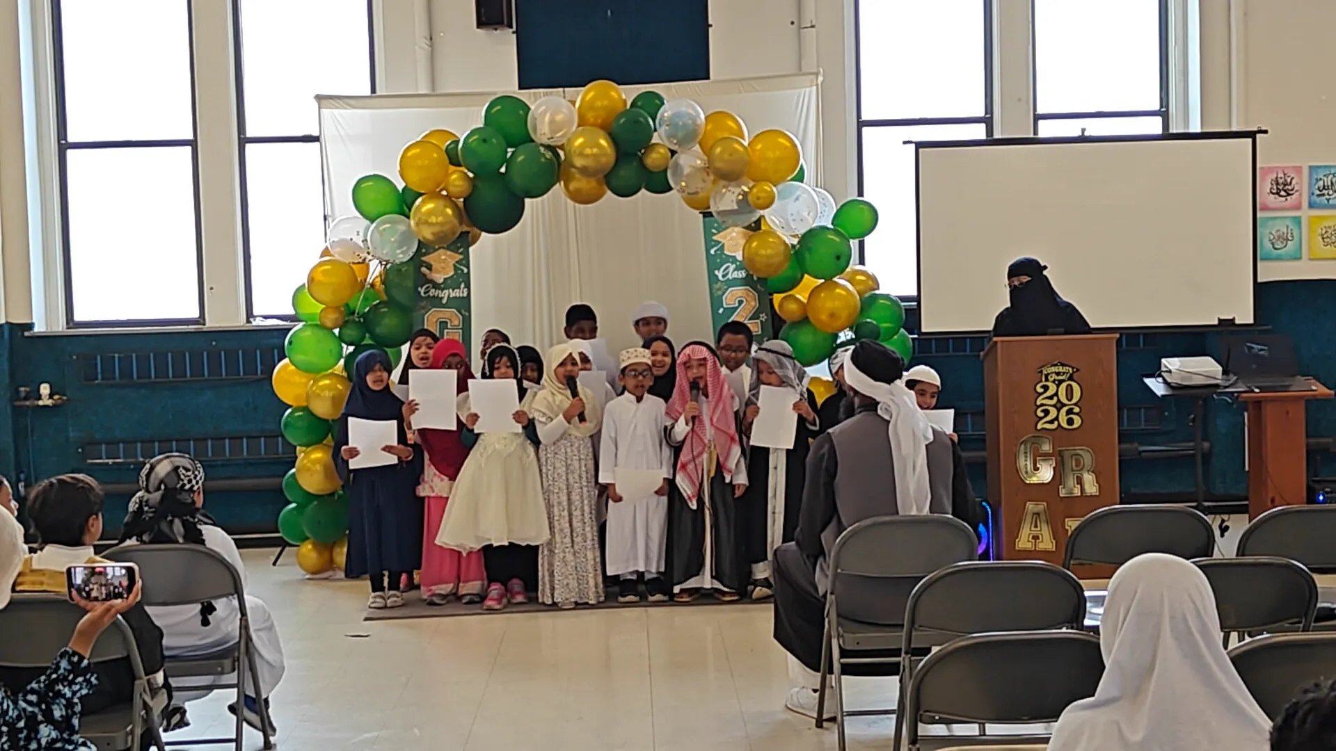 Students at school event